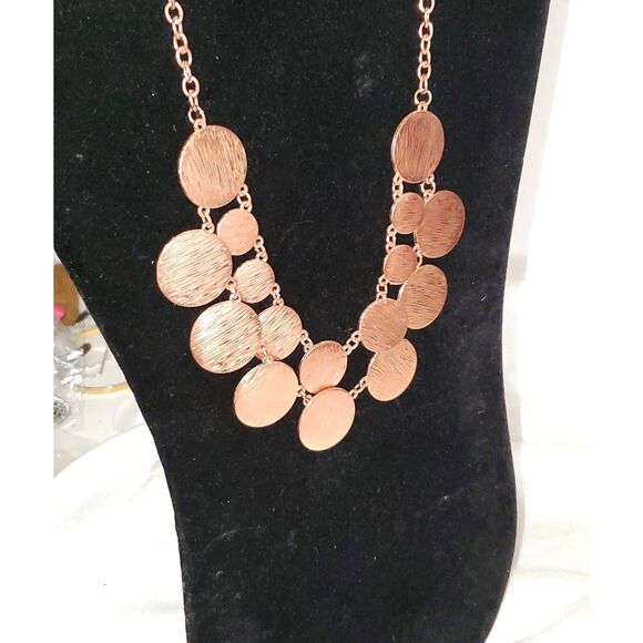 A Copper Disc Necklace Egyptian Revival Old Money Fairy Gypsy Boho Textured - Picture 10 of 10